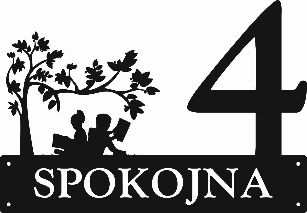 Číslo Na Dom 48 cm Tabuľa Adresa Oceľ 2 mm Ulica Pokojná