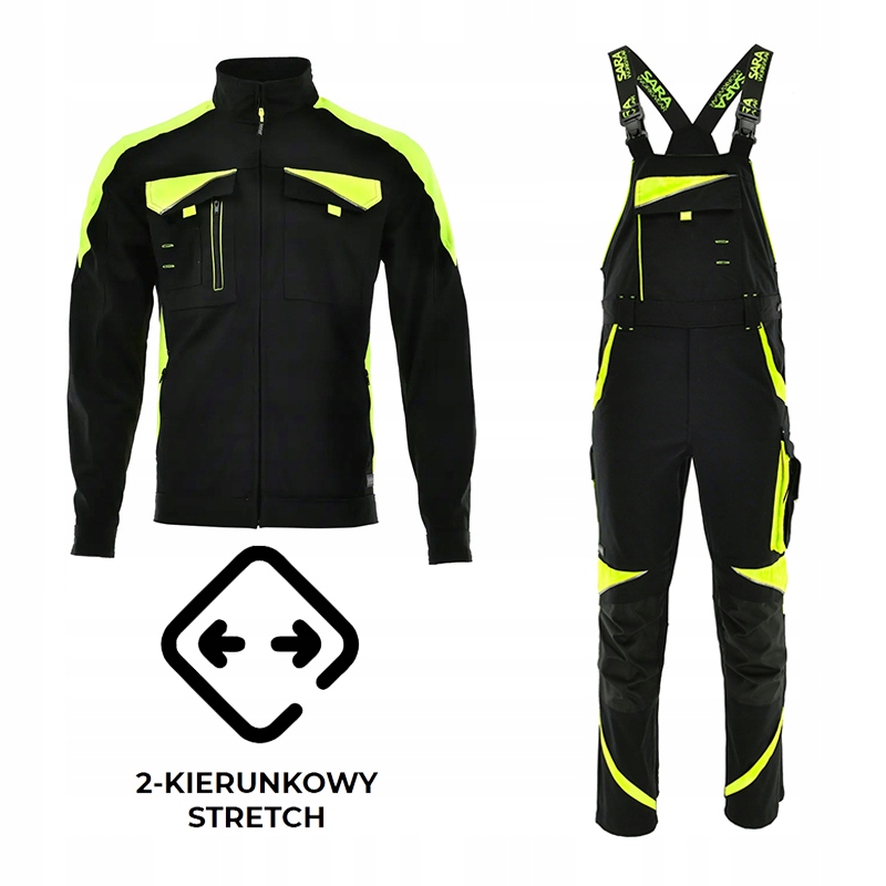 Spodnie robocze ogrodniczki Neoflex Sara odblaskowy Stretch Bluza 54L