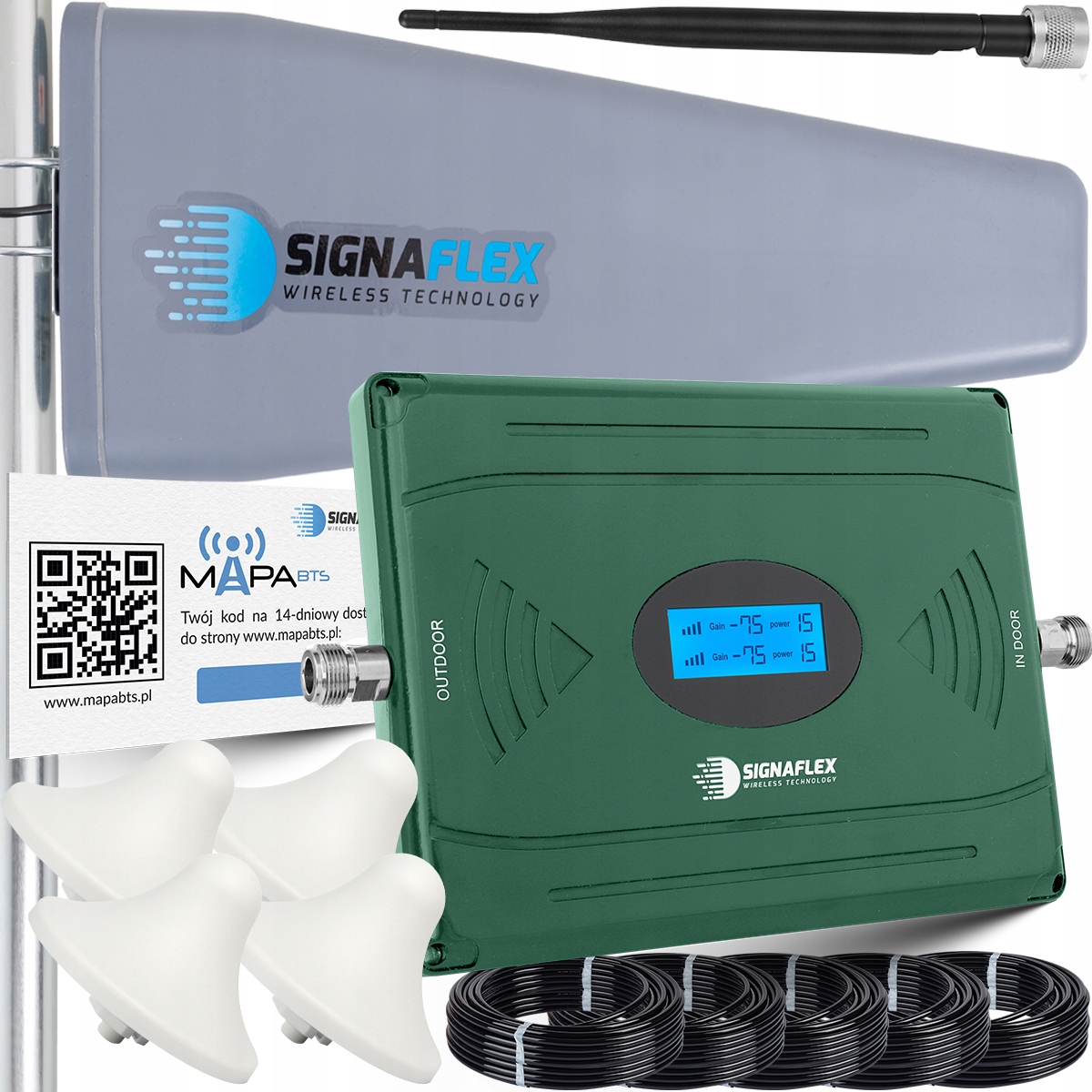 Sada Zosilňovačov Signálu Telefonu Gsm Internetu Hspa 4G Lte Antény 10 m