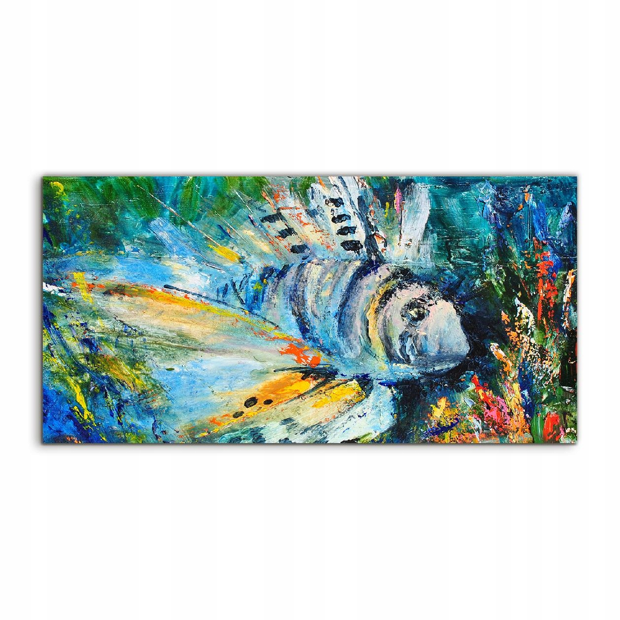 Fotoobraz 120x60 s grafikou Lev Ryba Zebra Zviera