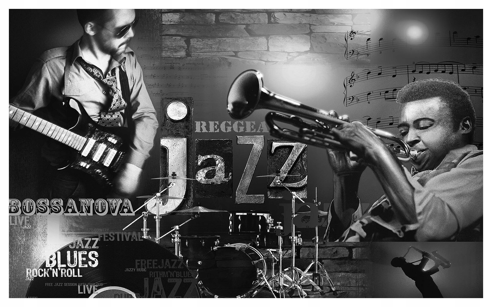 Fototapeta Hudba Jazz Blues a Rock and Roll na zeď 200x140 lepidlo