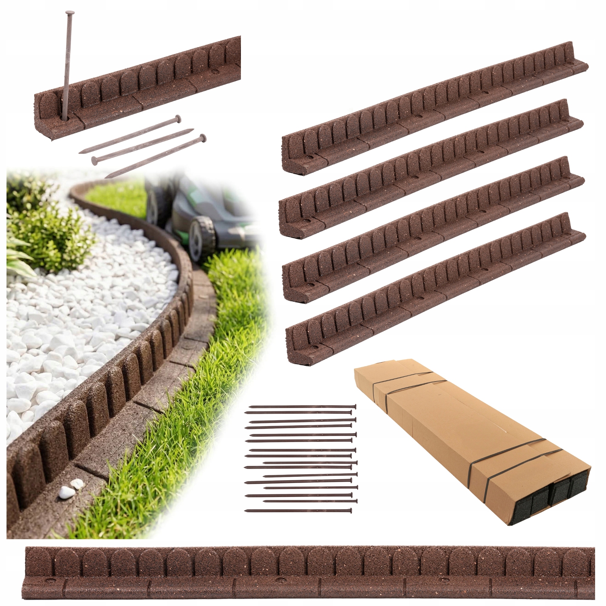 Zahradní Lem Trávníkový 4,8 m 480 cm Palisáda Mrazuvzdorná Snadné sekání