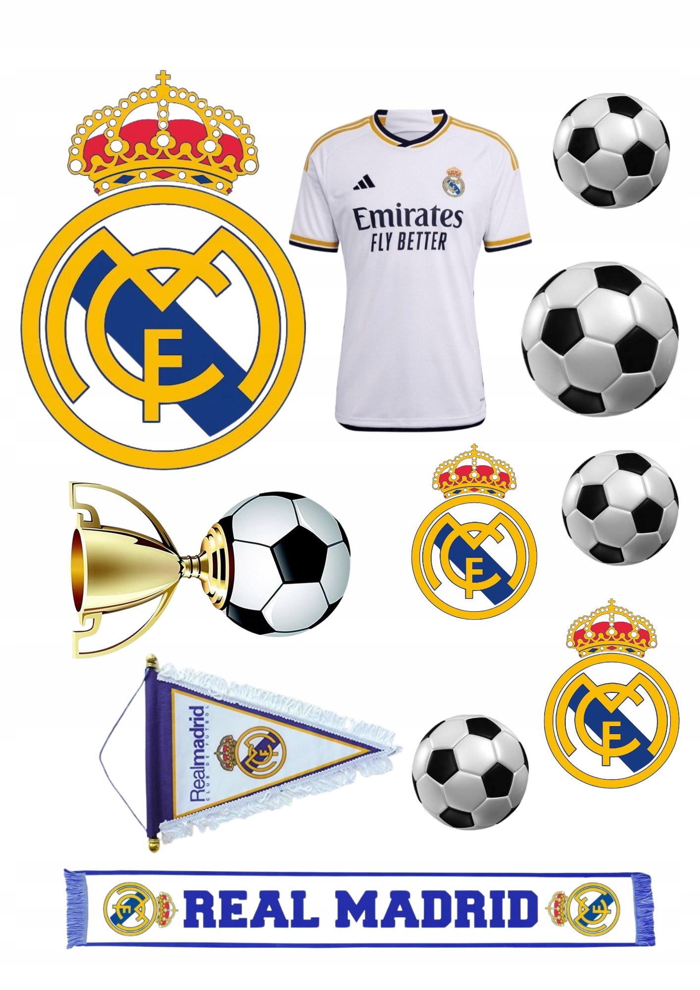Wydruk na masie cukrowej Real Madrid piłka nożna