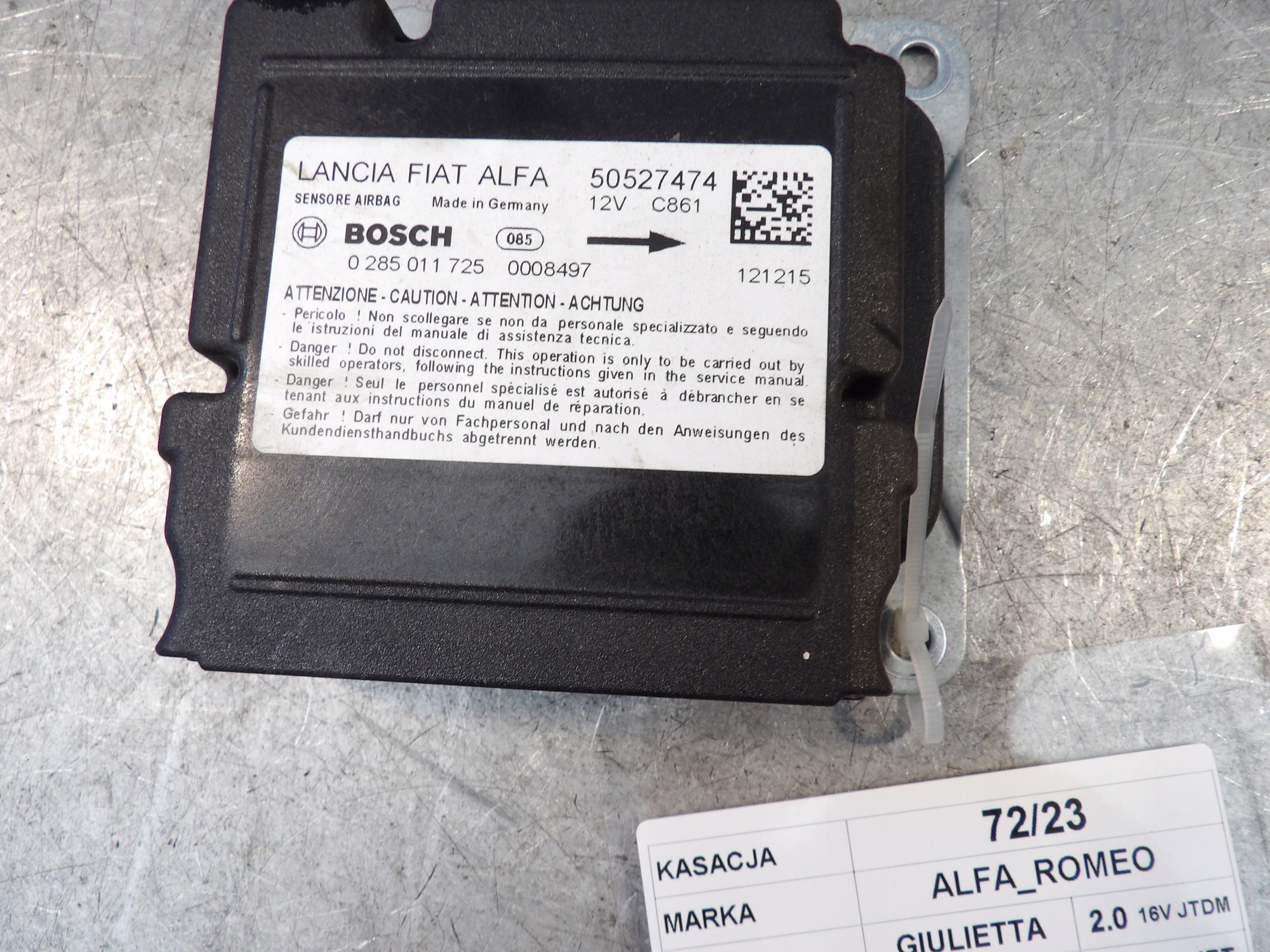 SENSOR AIRBAG ALFA ROMEO GIULIETTA 2,0JTD 50527474