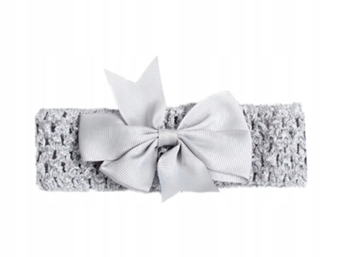 

Opaska gumka każdy wiek kokarda Jasnoszara NR19