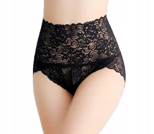 

Koronkowe Majtki Z Wysokim Stanem- Czarne C05,,M,,