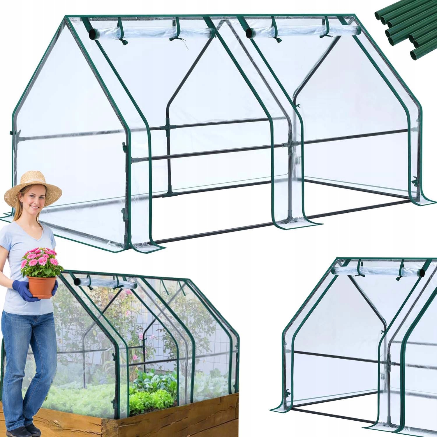 Fóliový Skleník Balkonový Mini Zahradní Zeleninový Mesh Fóliovník 180X90 CM