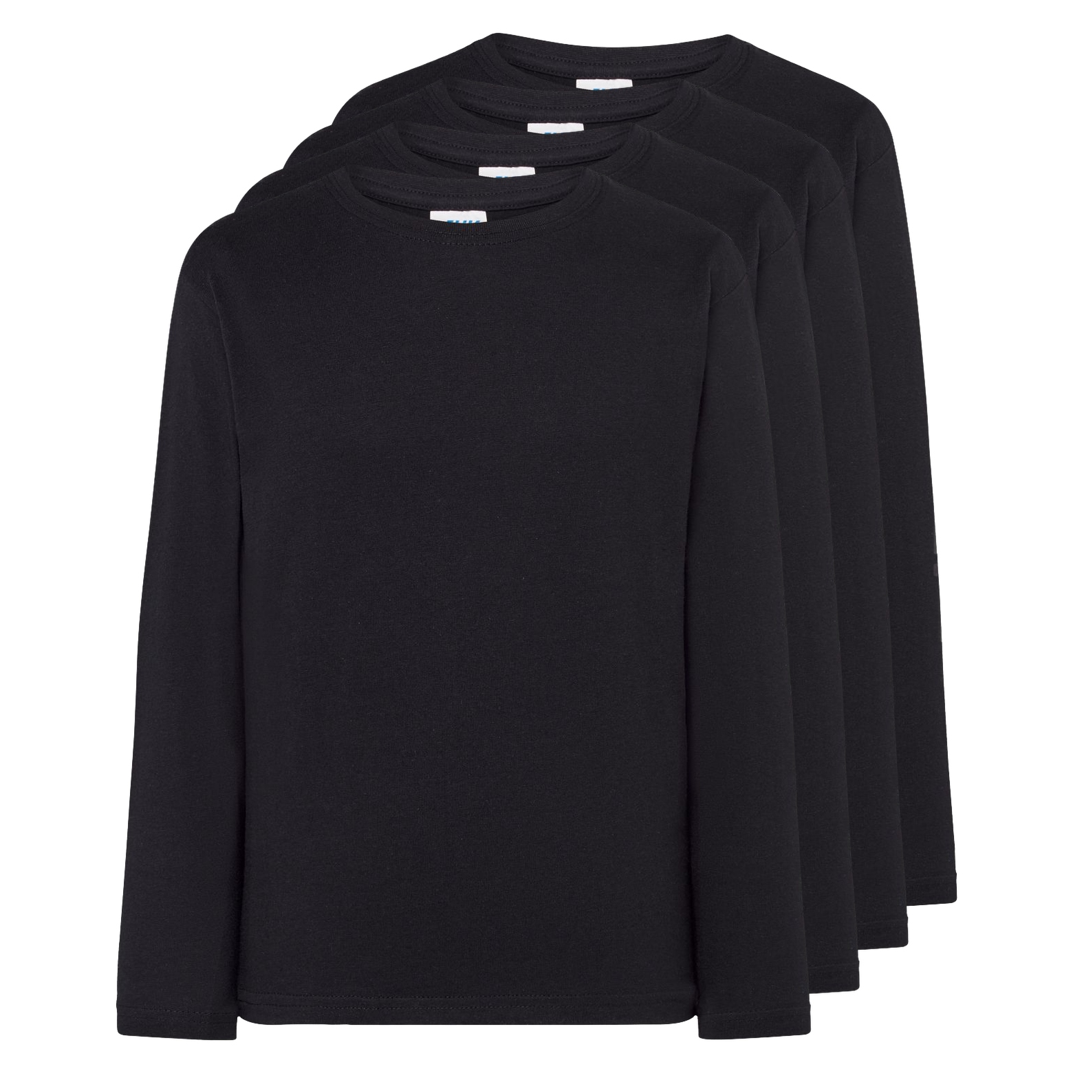 4x T-shirt Koszulka dziecięca z długim rękawem Jhk 150-LS Czarna 12-14