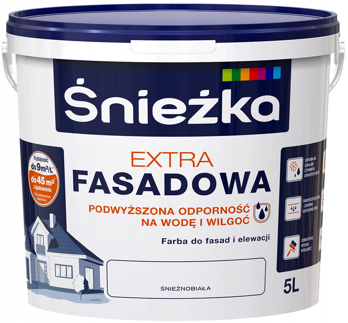

Farba Śnieżka Extra Fasadowa Biała 5L