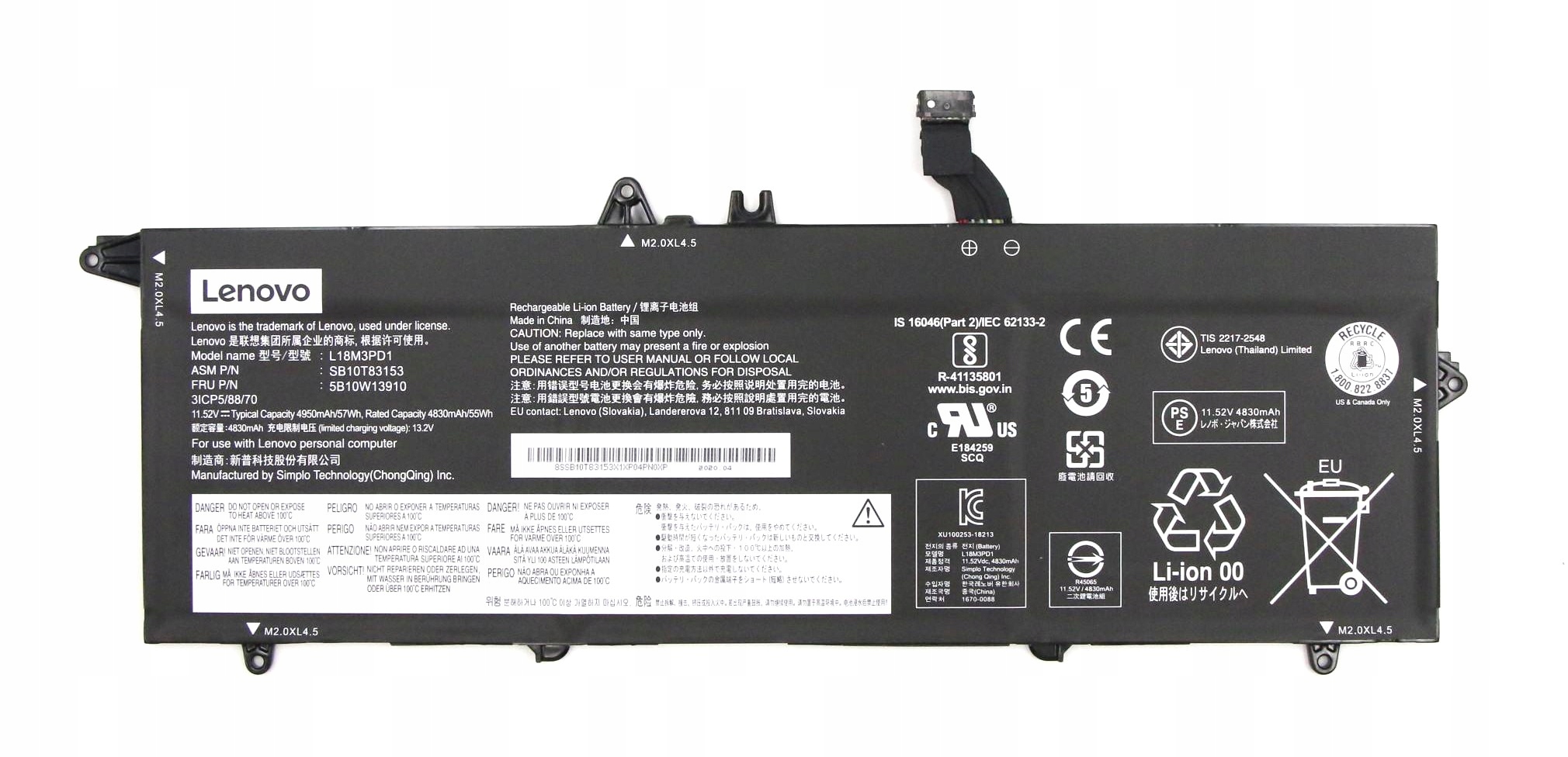 Bateria oryginał 5B10W13909 L18L3PD1 do Lenovo Thinkpad T14s gen1 type 20T1