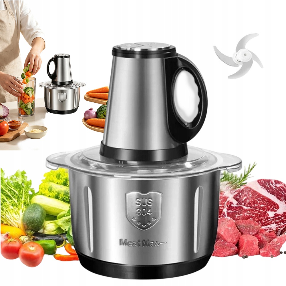 Meat Mlýnek Na Maso 500W 5L 3 Rychlosti Ocel 304 Tichý