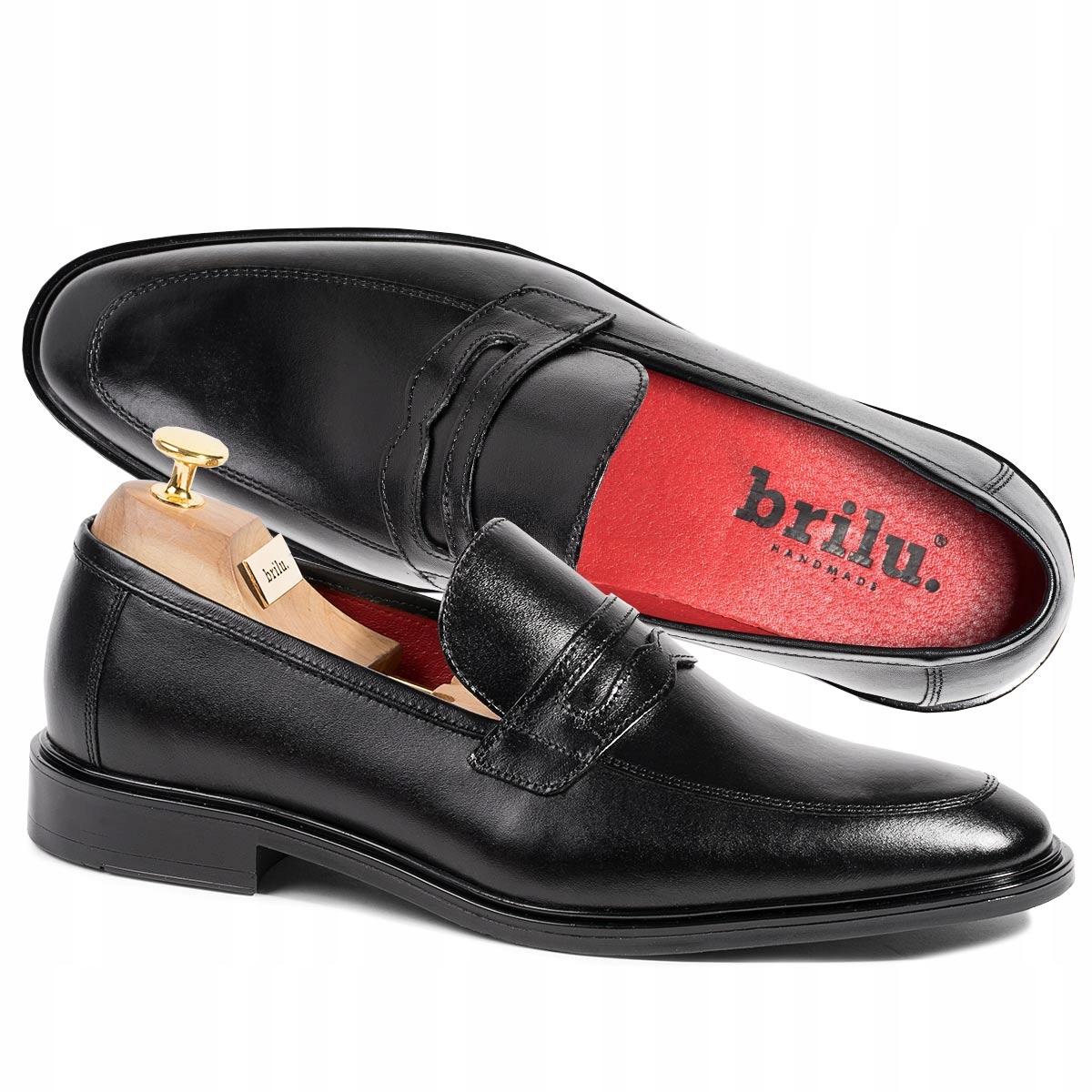 

Brilu Loafersy Skóra Naturalna Męskie Czarne 41