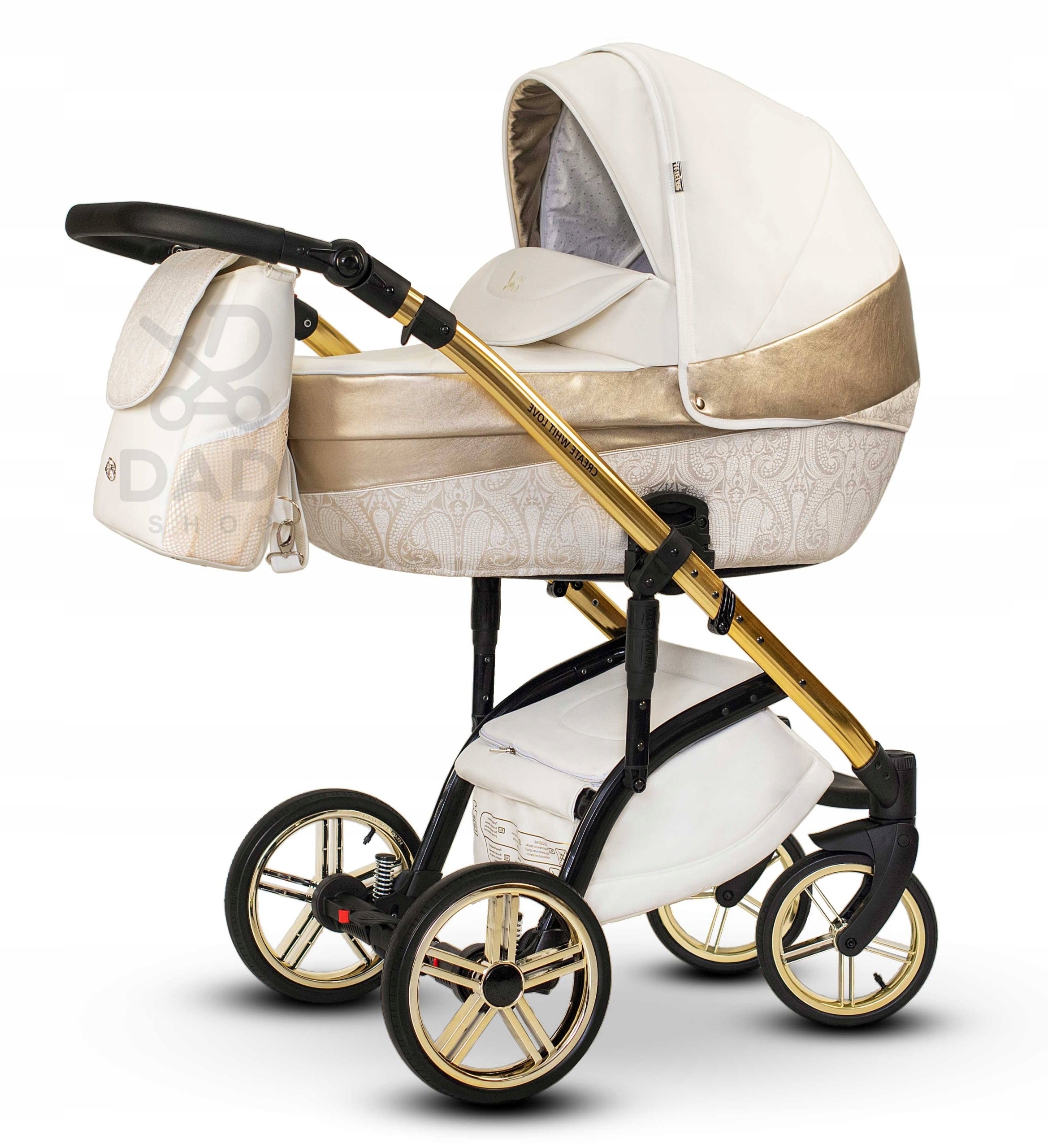 STYLOWY Wózek dziecięcy 3w1 WIEJAR Little Princess beżowo złoty Marka Wiejar