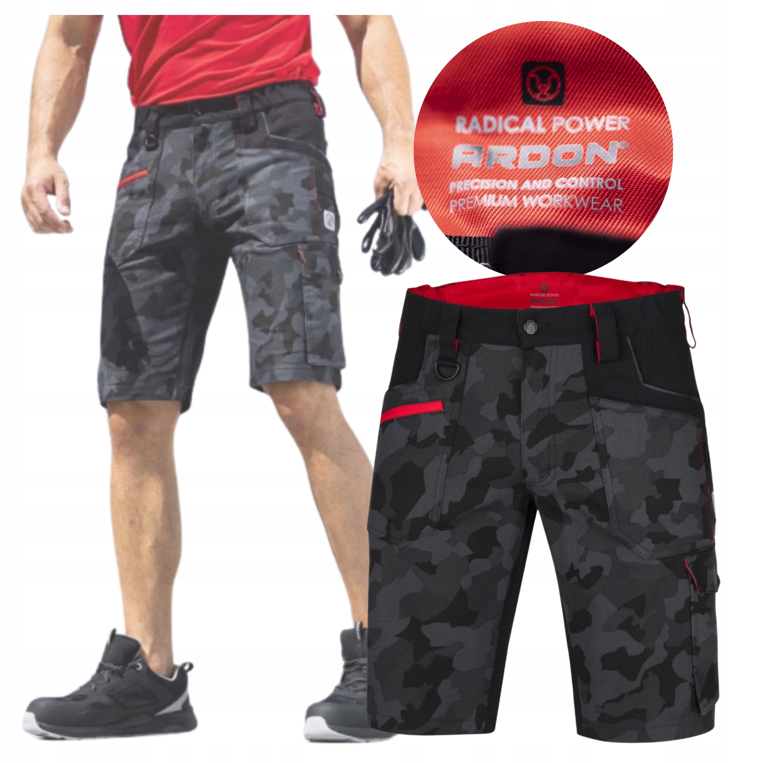 Krátké Kraťasy pánské Vojenské kalhoty šortky Camo Stretch Bozp 54