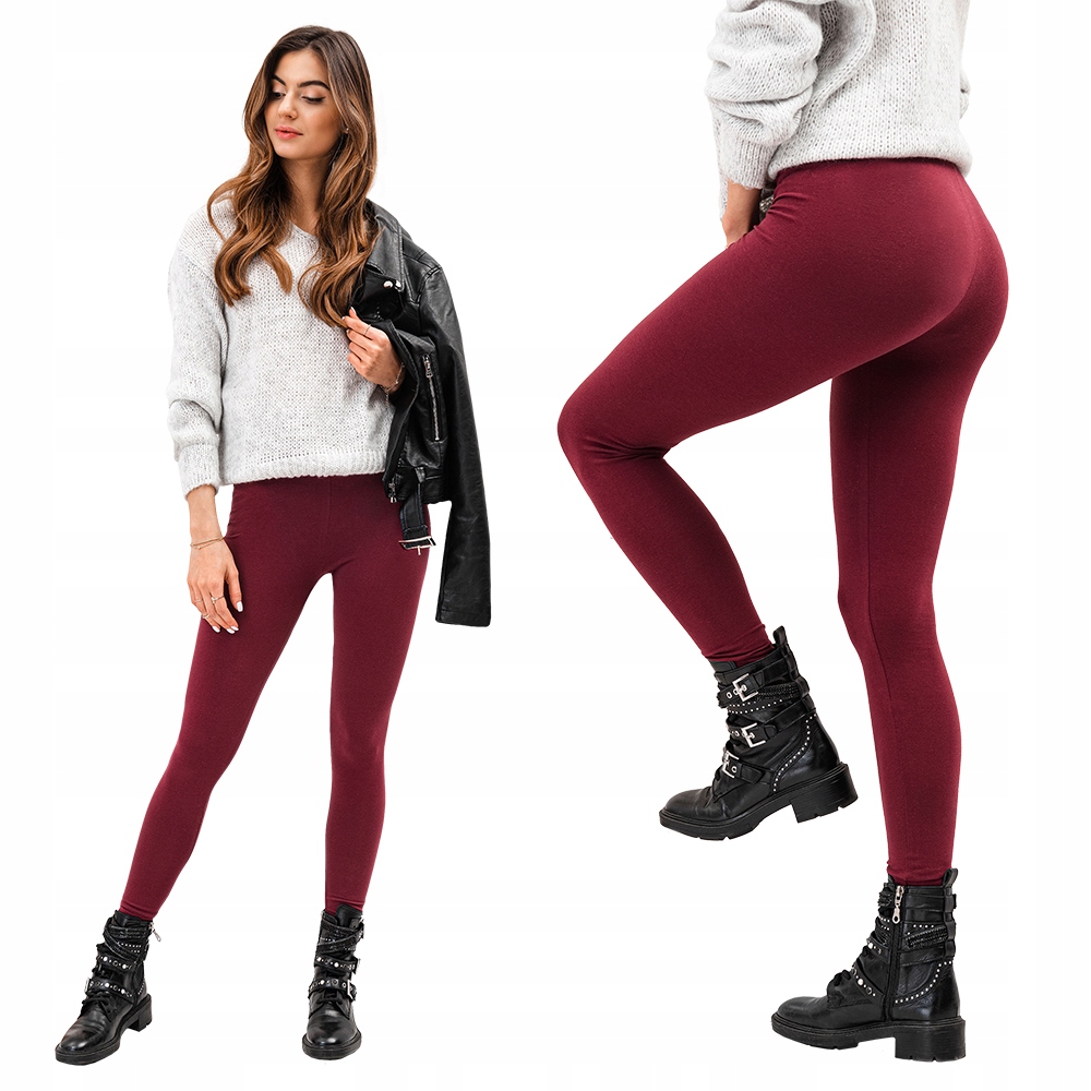 

Spodnie damskie legginsy 071PLR bordowe M