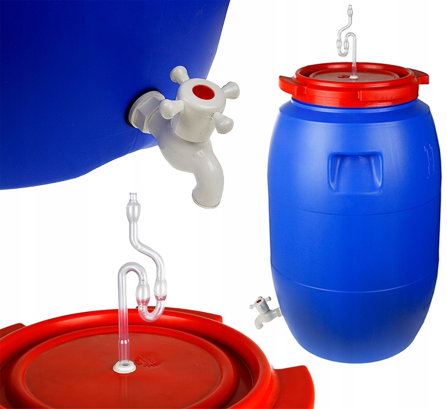 

Zestaw Do Fermentacji Beczka z kranem 60L +gratisy