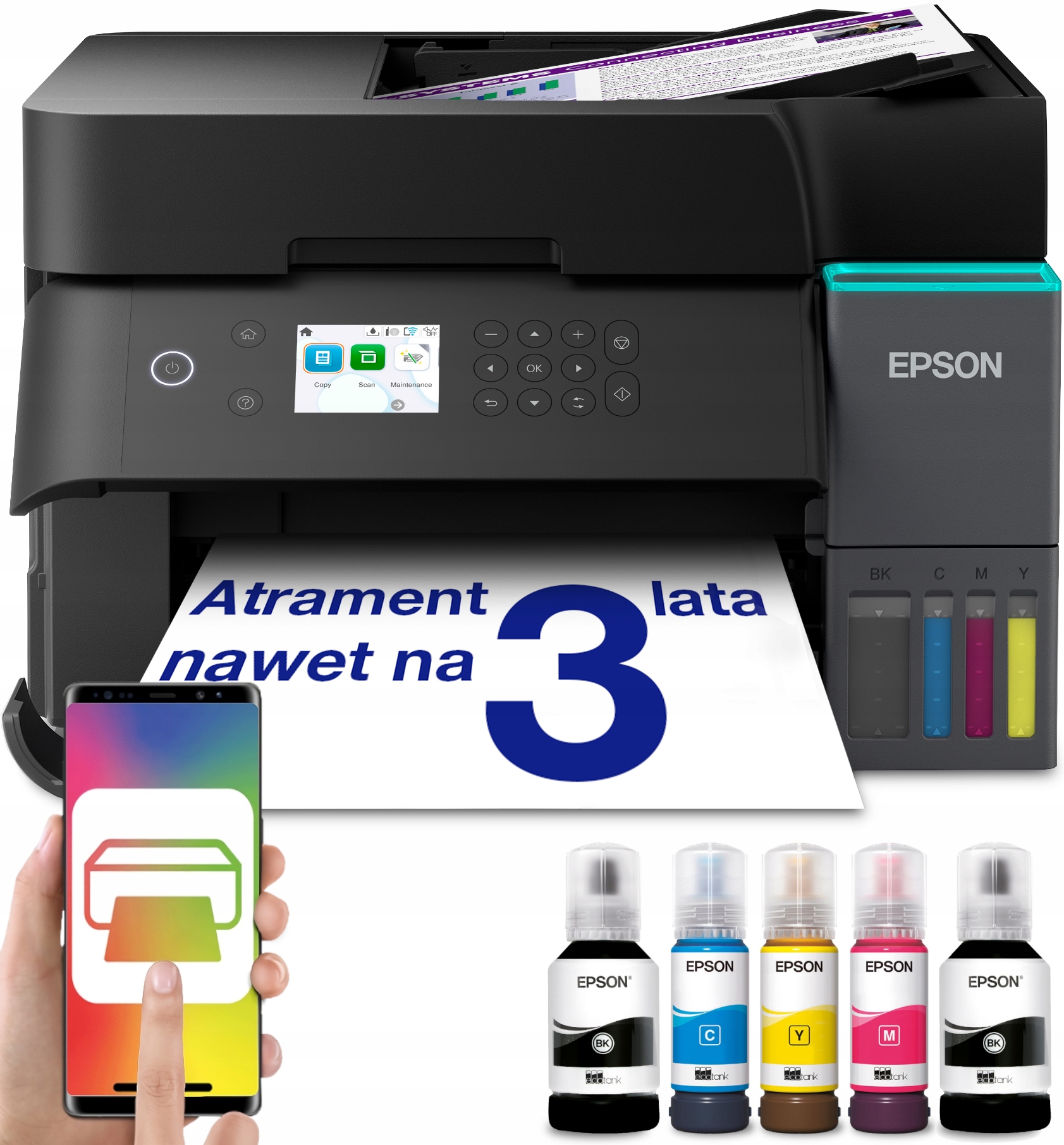 Tiskárna Epson EcoTank Zařízení 3v1 Skan Duplex Dadf Wifi Lan Inkousty