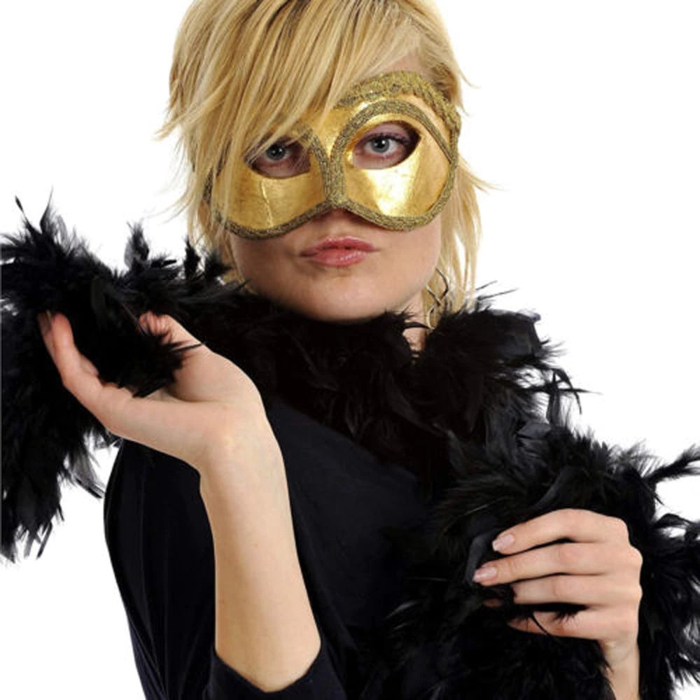 BOA SZAL Z PIÓR NA KARNAWAŁ IMPREZĘ RETRO ŁAŃCUCH NA CHOINKĘ 200 cm CZARNE Marka inny