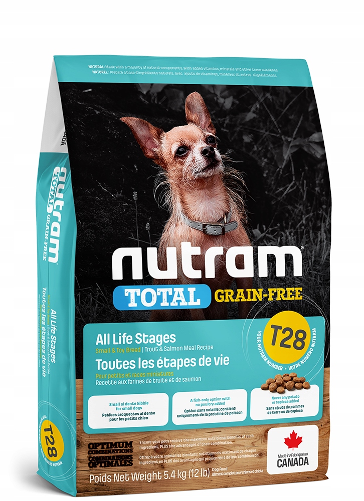 Levně Nutram T28 Total Grain Free Small Breed Losos 5,4 kg Dospělý pes malé plemeno
