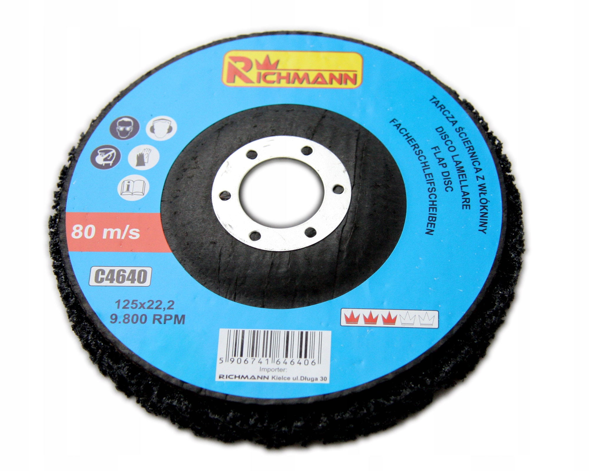 Tarcza ścierna z włókniny 125mm C4640 Richmann EAN (GTIN) 5906741646406