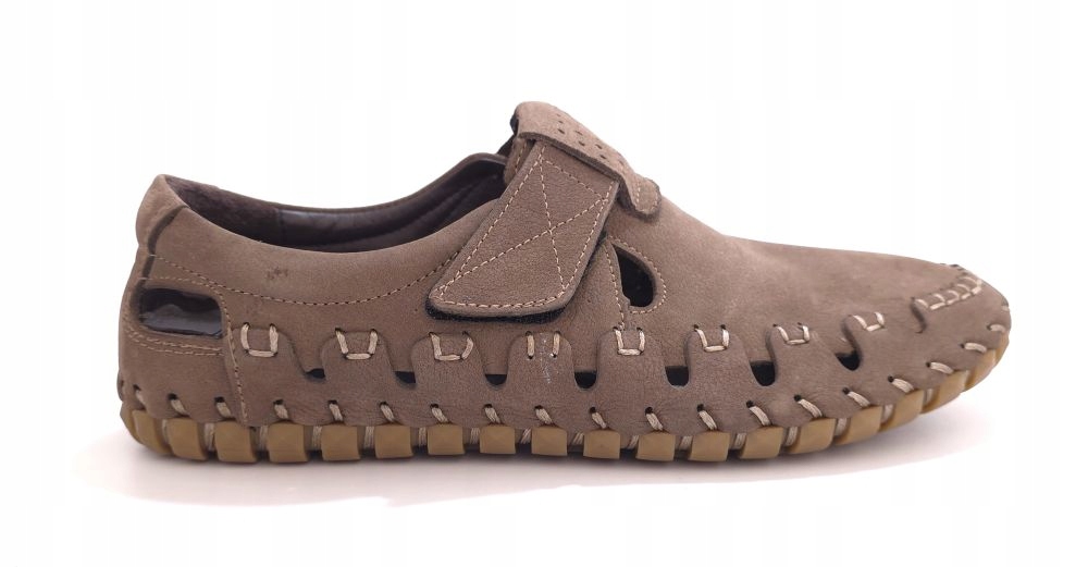 Béžové pánské polobotky z nubuku na suchý zip Andiamo 2195D r44