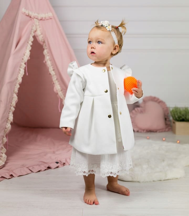 Płaszczyk na chrzest dla dziewczynki Adele 68 ecru