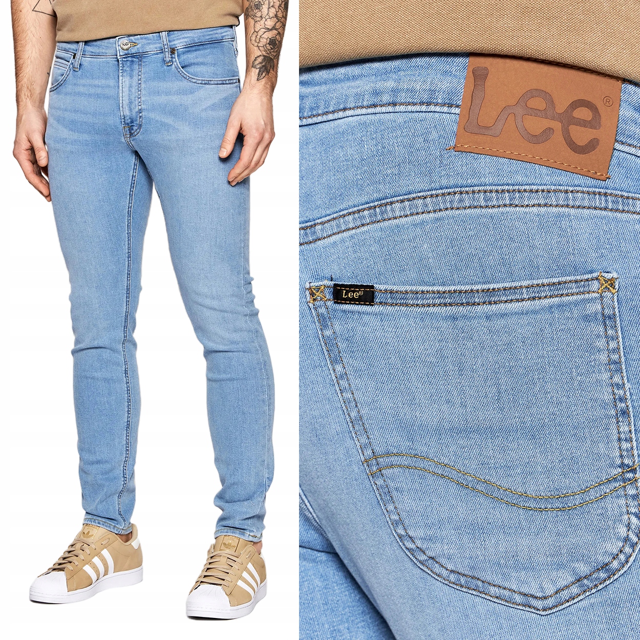 

Lee Malone Skinny Light Worn Kali Rurki W31 L30