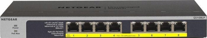 Switch Netgear Gs108lp-100Eus PoE