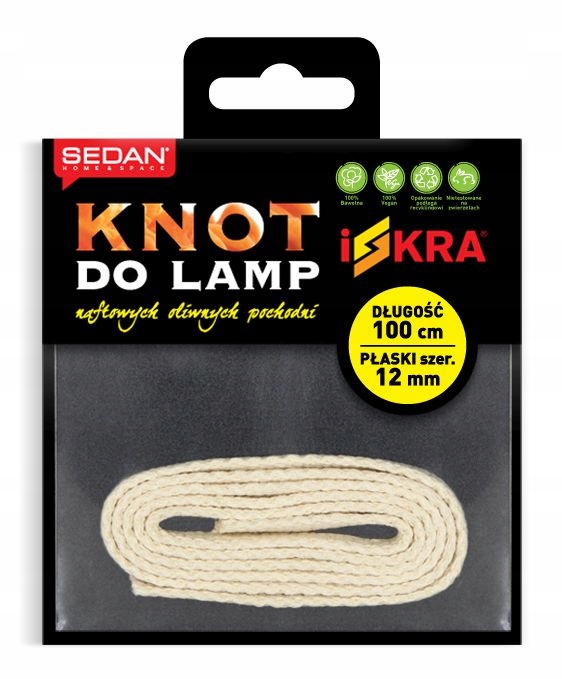 

Knot bawełniany do Lamp,pochodni Płaski 12mm/1m