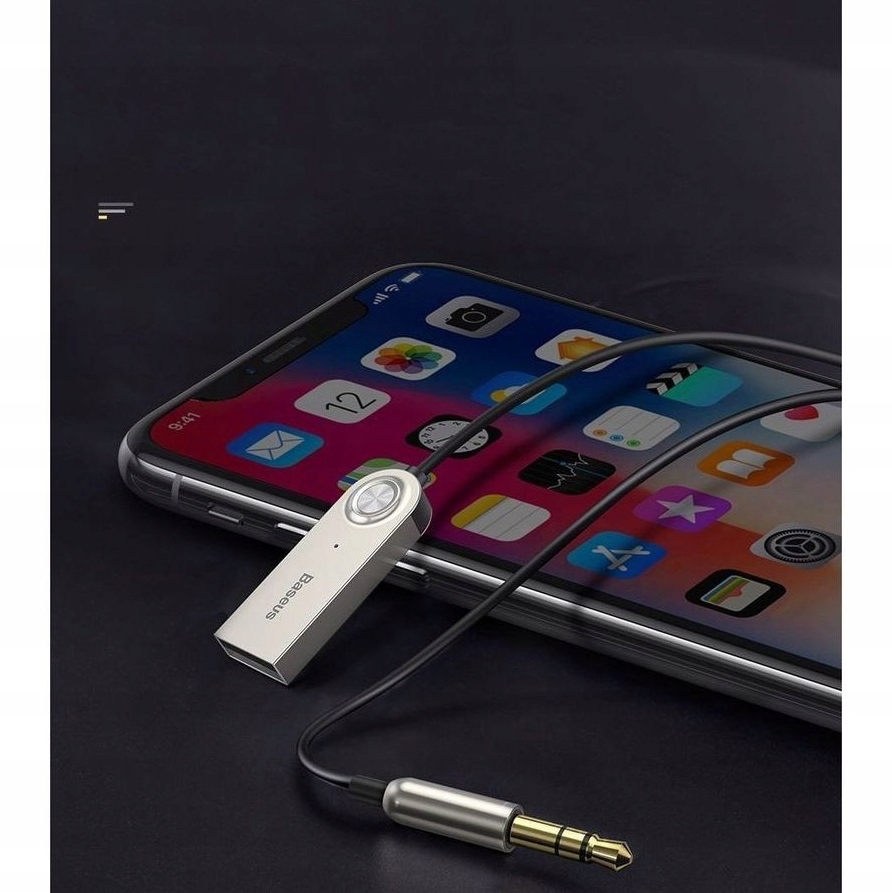 Baseus Przejściówka Adapter Audio AUX Bluetooth Załączone wyposażenie AUX