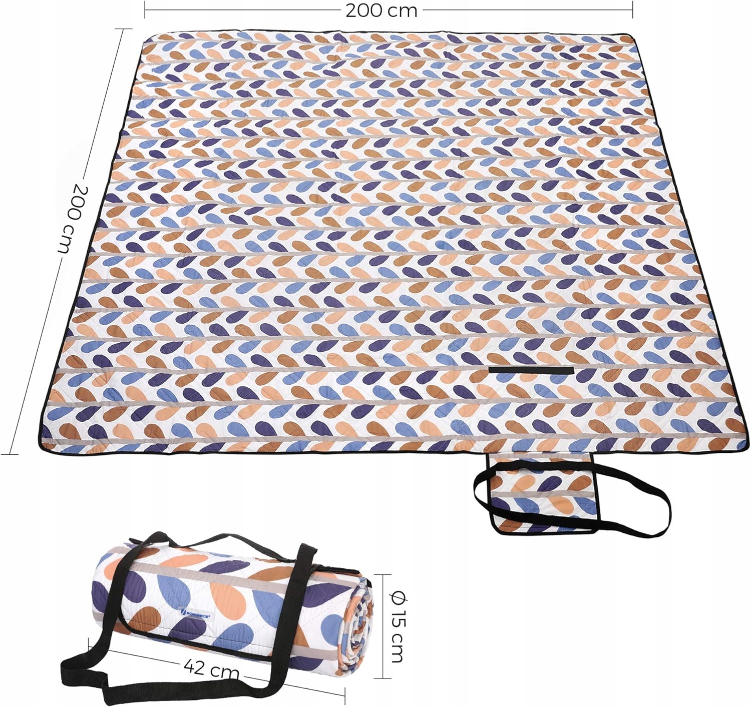 KOC PIKNIKOWY TERMICZNY DUŻY 200x200 cm WODOODPORNY MATA PLAŻOWA PARK GRILL Marka inna marka