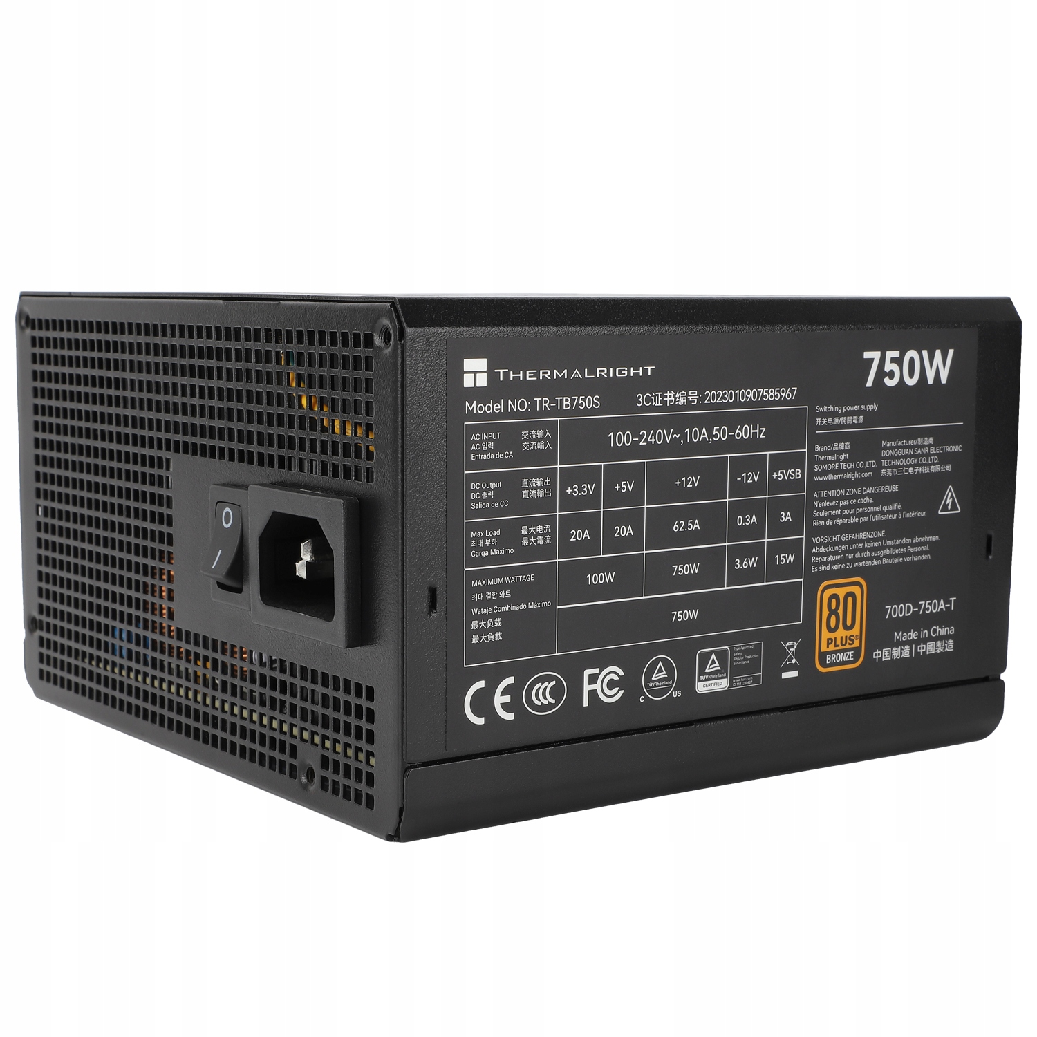 Zasilacz komputerowy Atx 80 Plus Bronze 750W Thermalright TR-TB750S