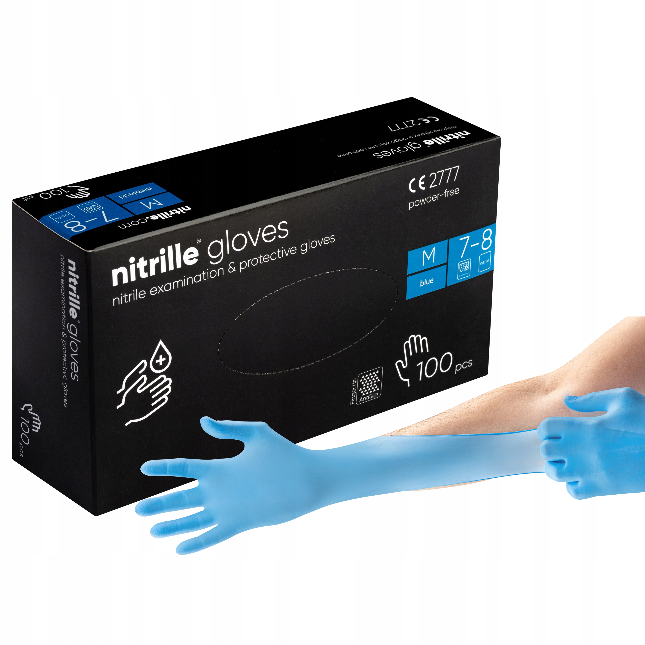 

Rękawice Rękawiczki nitrylowe nitrille Blue M