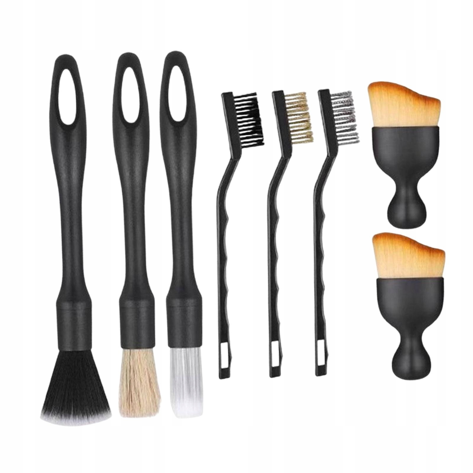 8 Szt. Szczotek do Detailingu Samochodu, Przenośne, Lekkie, Wielofunkcyjne