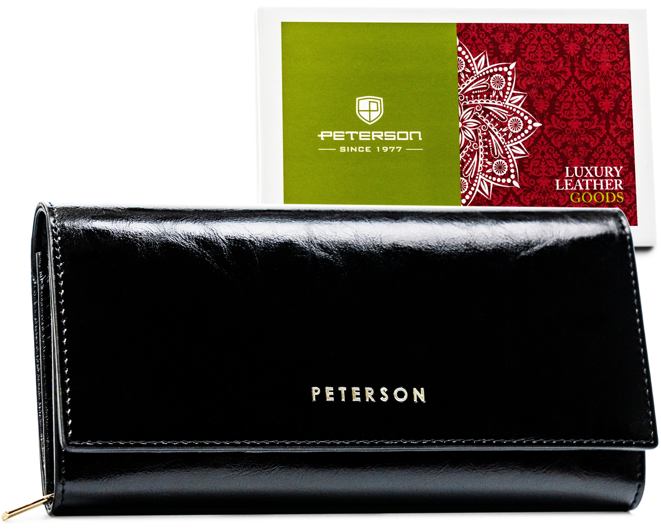 Klasická kožená peněženka Peterson dámská proti krádeži horizontální se zápinkou