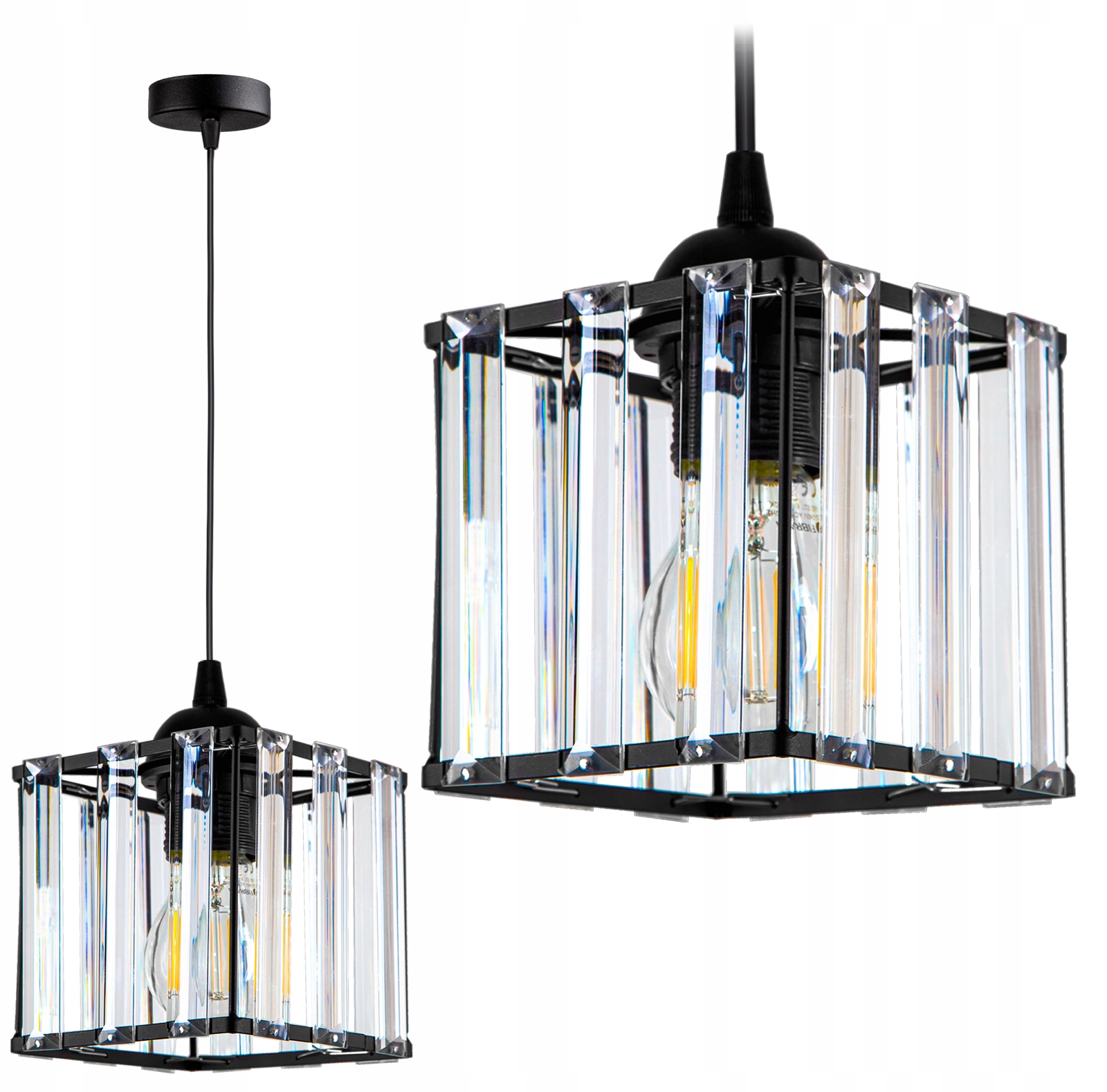 

Szklana Lampa Wisząca Sufitowa Żyrandol Plafon Led