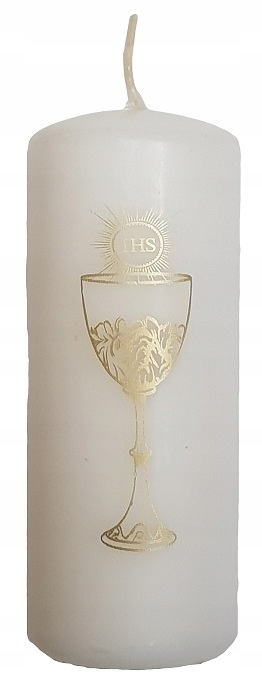 

Świeca Komunijna Biała Komunia Kielich Ihs 10cm