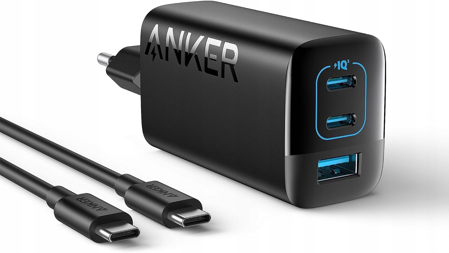 Nabíječka Anker 335 67W 2xUSB-C Usb-a kabel Usb-c 1,5 m Piq 3.0 Černá