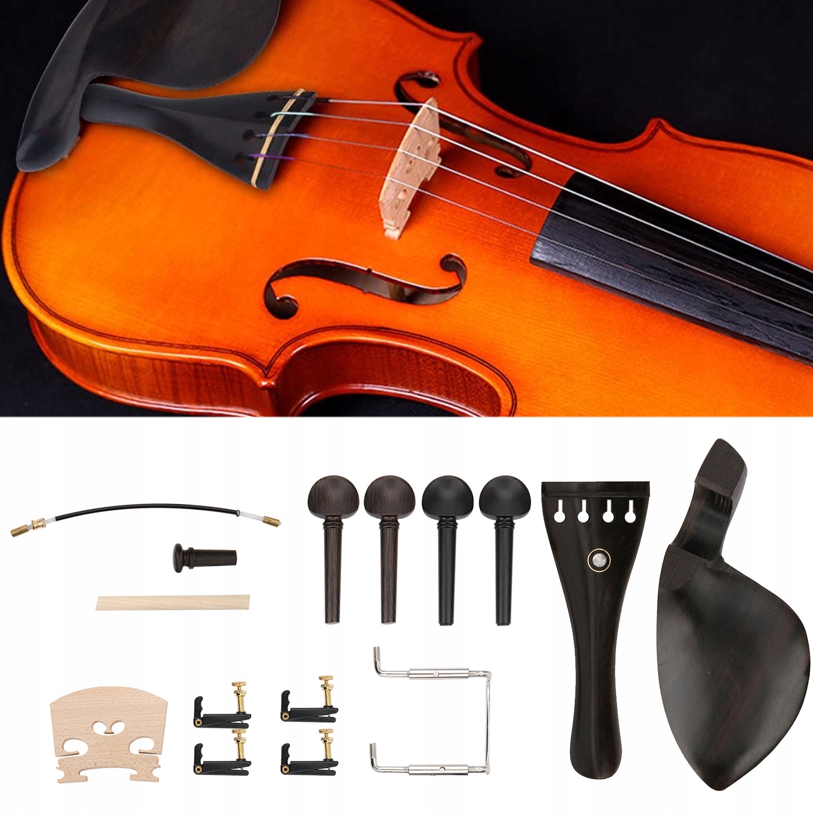 ZESTAW CZĘŚCI AKCESORIA DO SKRZYPIEC CZĘŚCI DO SKRZYPIEC 4/4 Marka bez marki