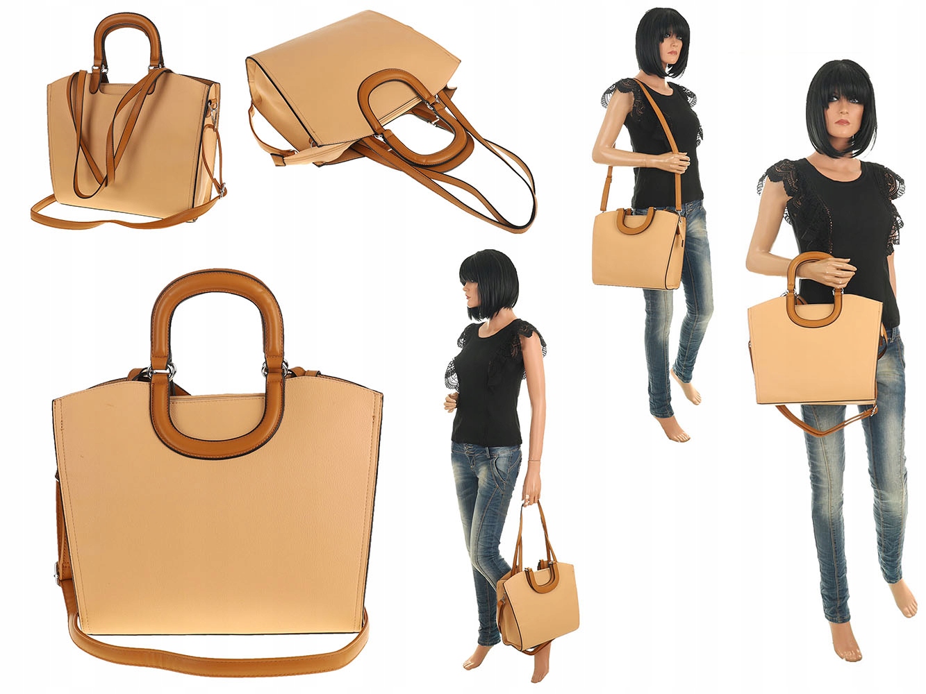 Maria C. Torebka Damska kuferek brązowy listonoszka MC664 Brown Marka inna