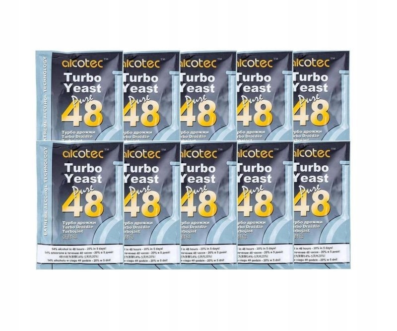 

10szt Drożdże Gorzelnicze Turbo Alcotec 48 Pure
