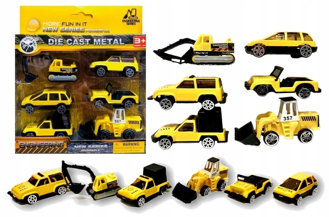 

Super Car Pojazdy Samochodziki Budowlane 6-PAK