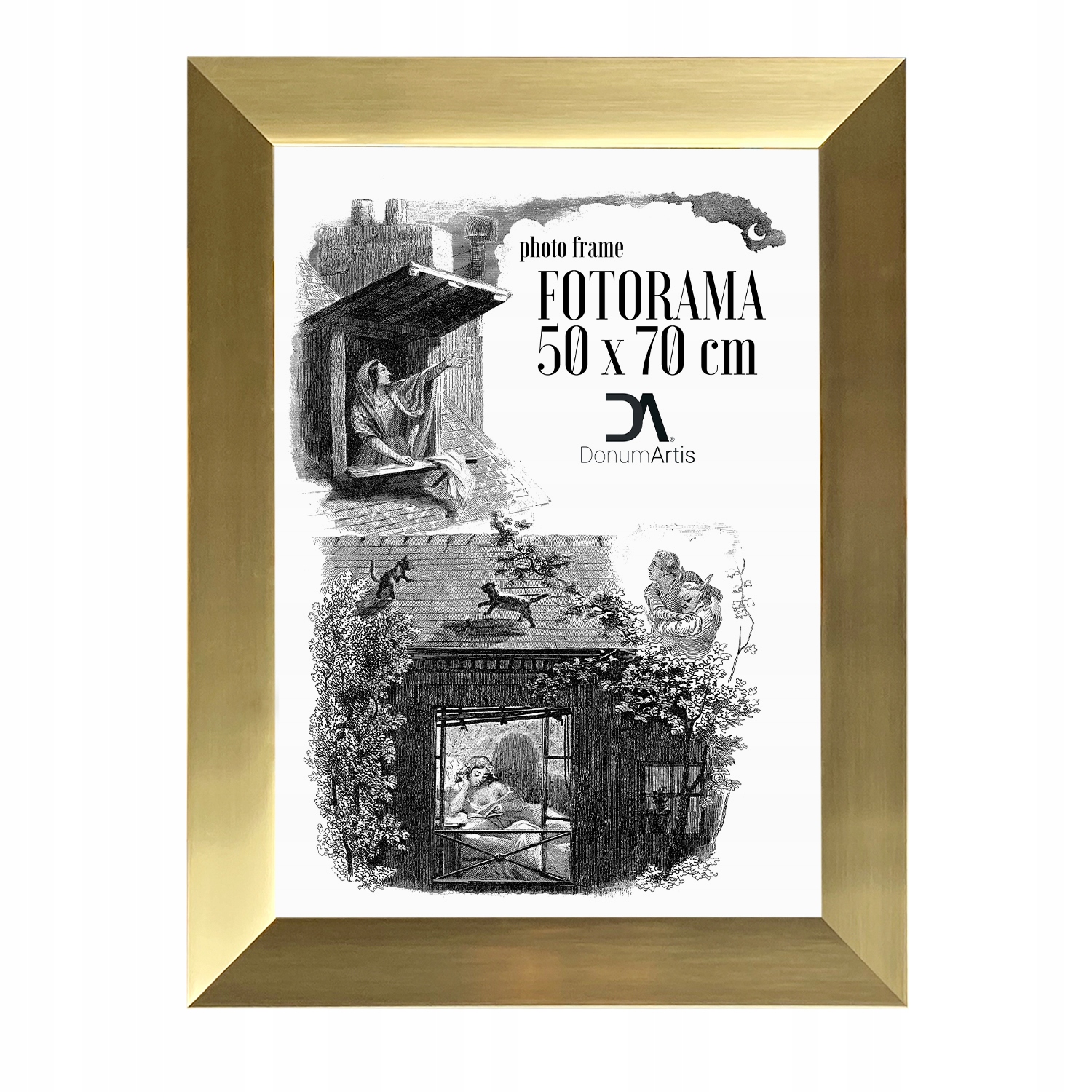 Fotorám zlatý Milano 50x70 rám nástěnná dekorace