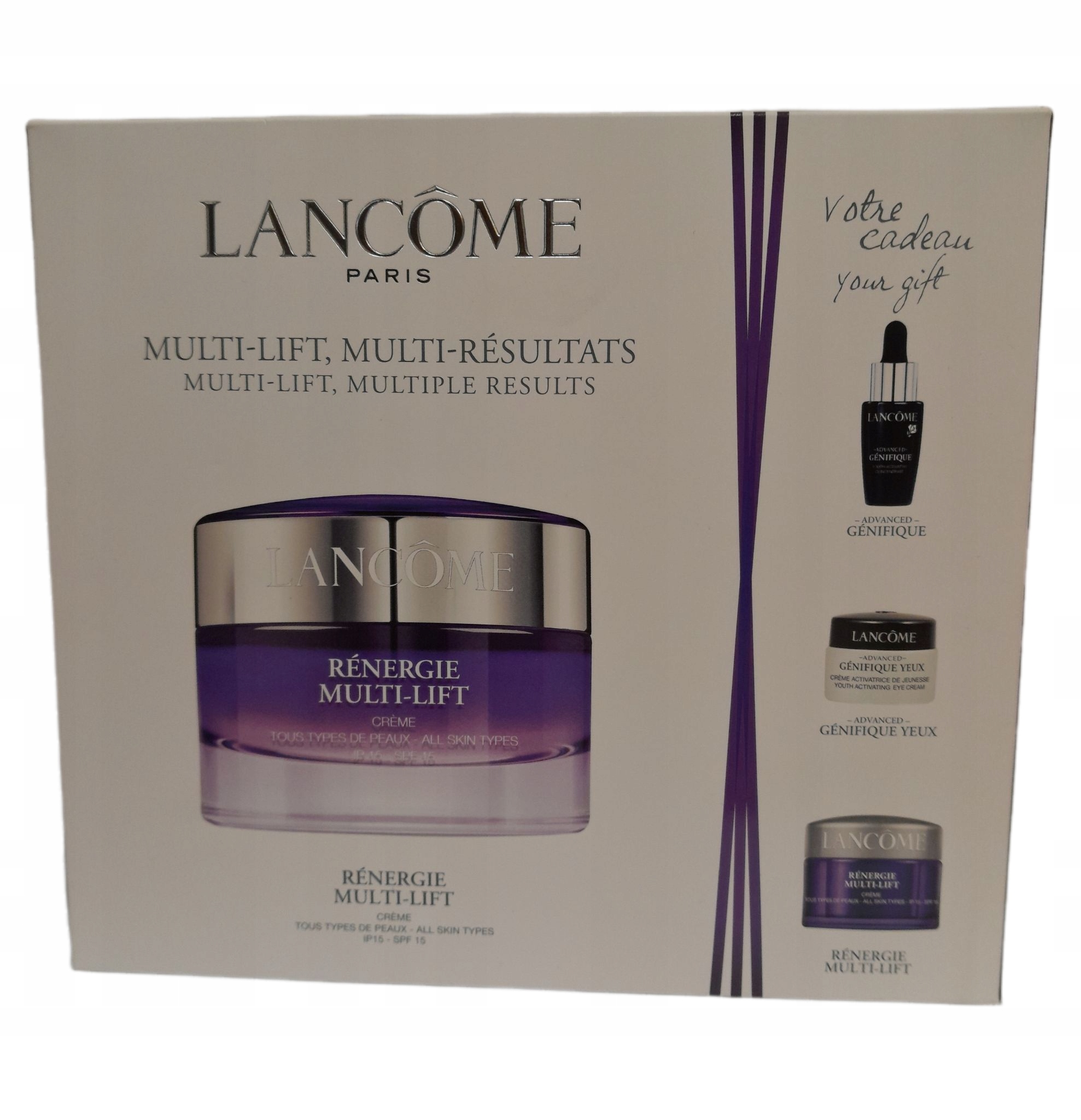 Rénergie Cream + + Génifique Serum + Génifique Eye Cream – zestaw
