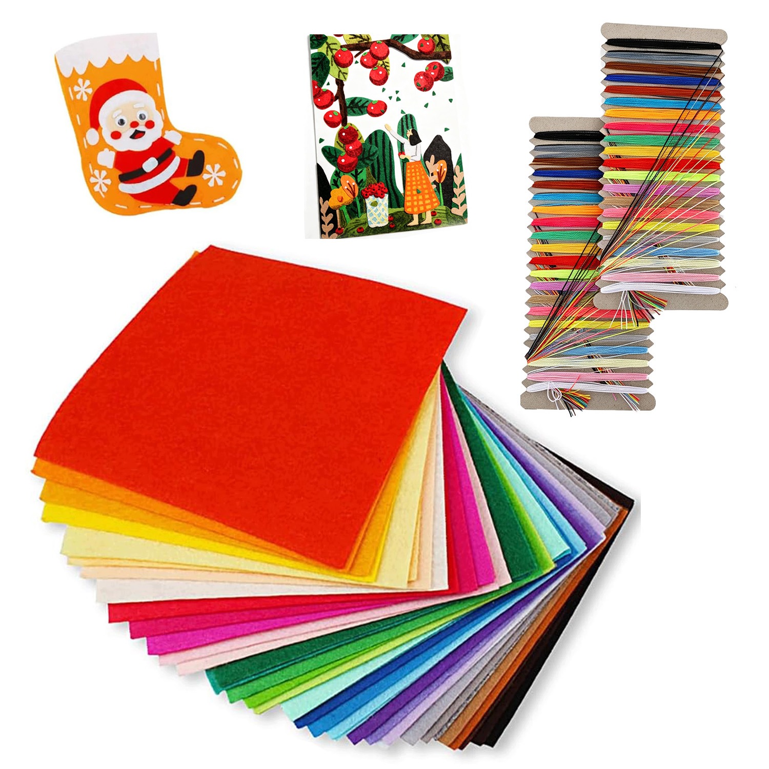 Plst Dekorativní ozdobný barevný set 30x20x0.1 cm 80kusů Čistý
