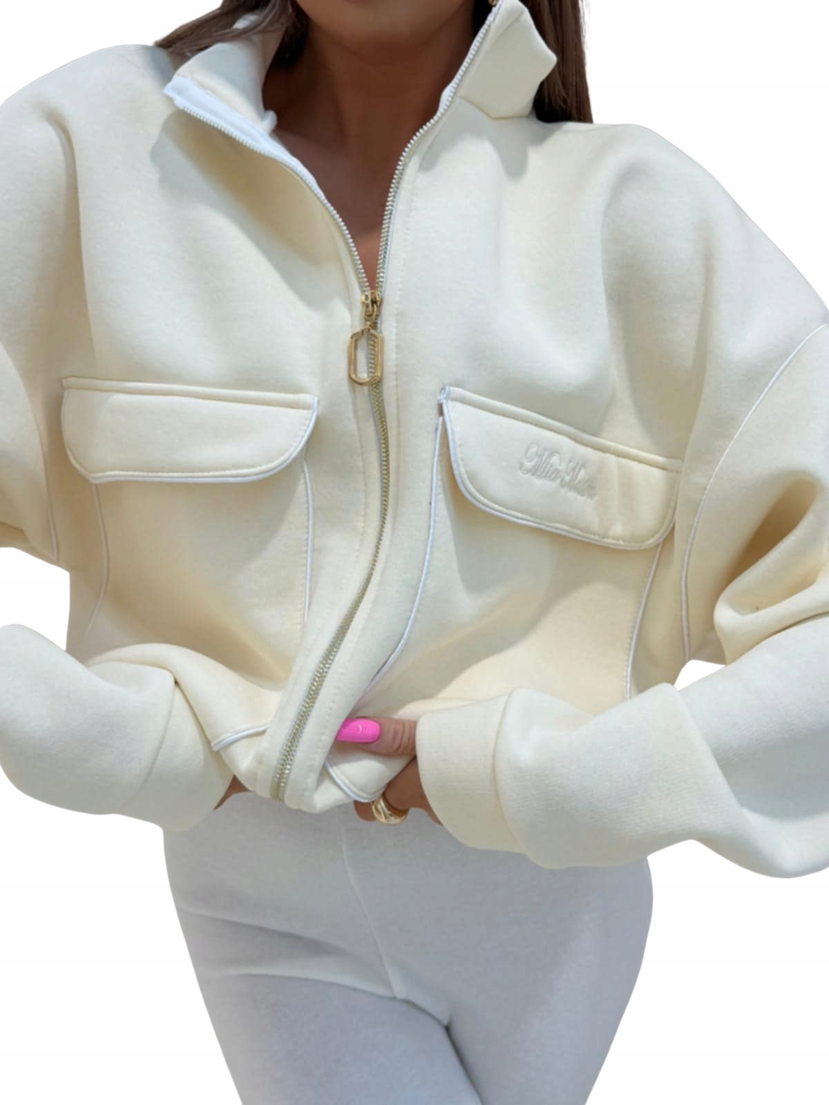 Mikina se stojáčkem se stojáčkem Mia Maison, kokosová