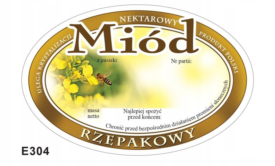 

Etykieta na miód Rzepakowy 100szt etykiety rzepak