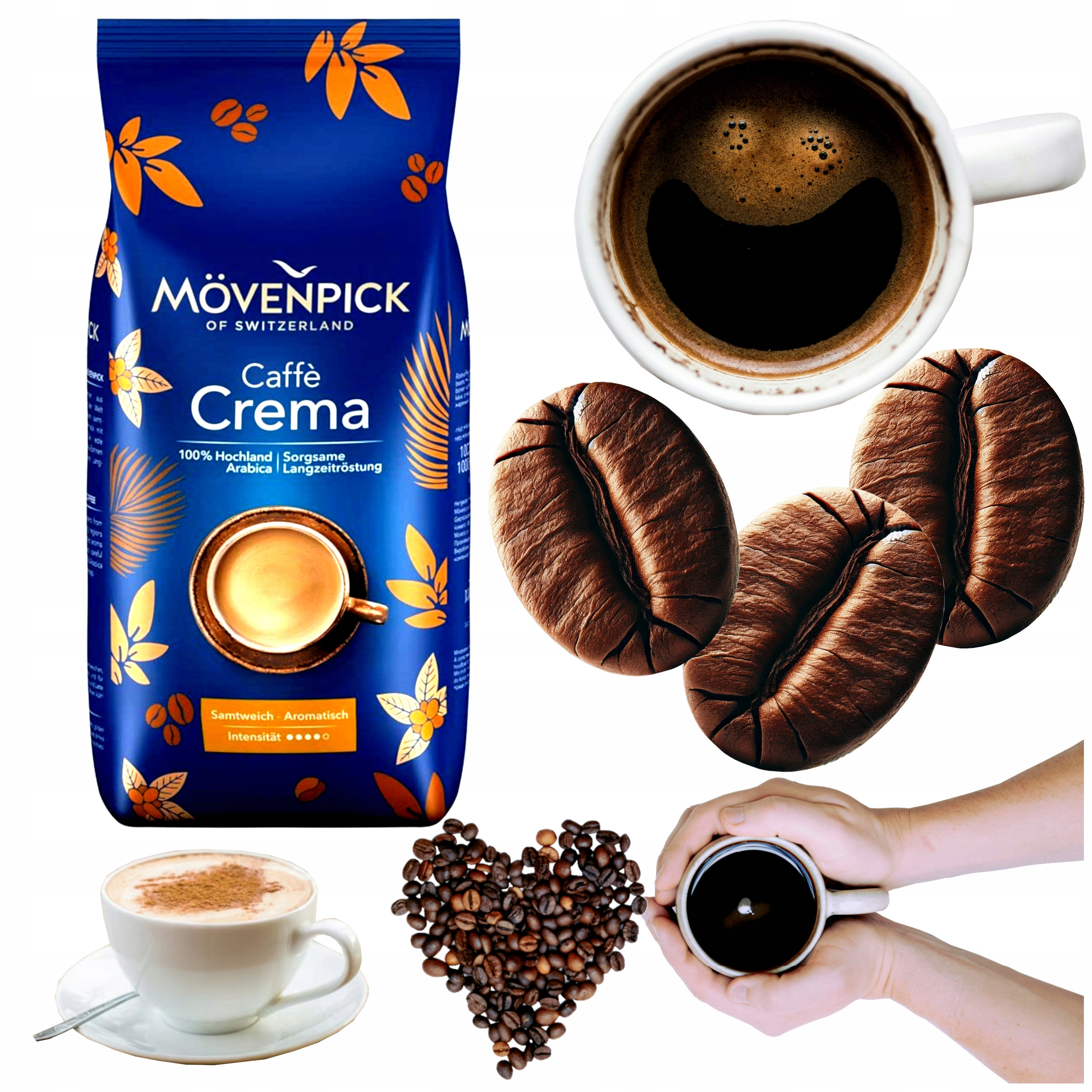 Kawa ziarnista 100% Arabica 1kg Movenpick Caffe Crema 1000 g do ekspresu