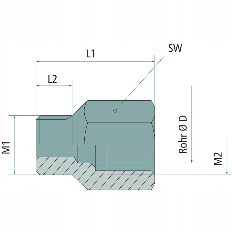 Przedłużka ocynkowana fi6mm M10x1 L=21mm BEKA-MAX Stan opakowania oryginalne