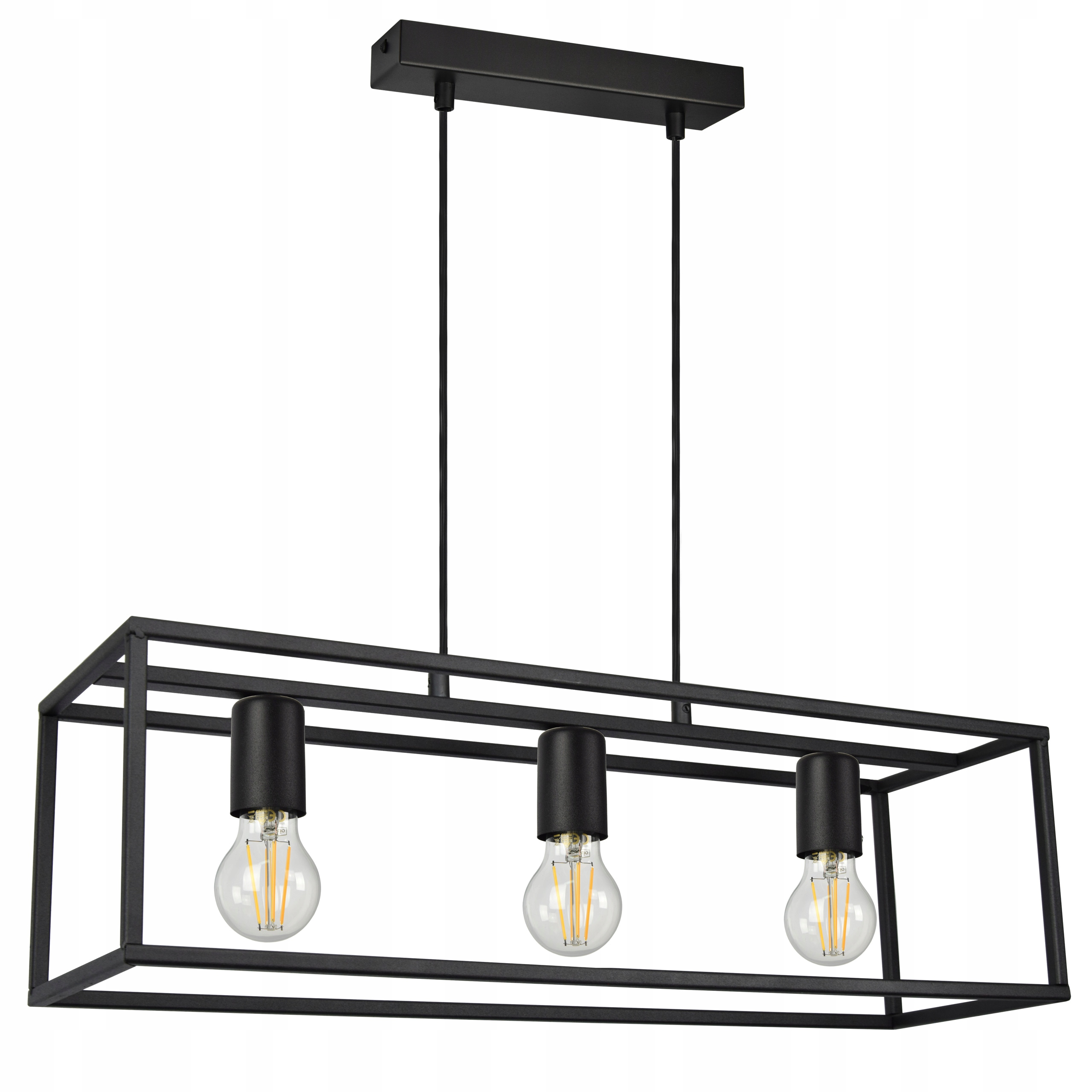 

Lampa Wisząca Sufitowa Żyrandol Czarna Klatka Led
